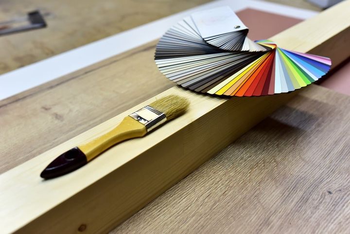 paint color selection and brush for floor painting