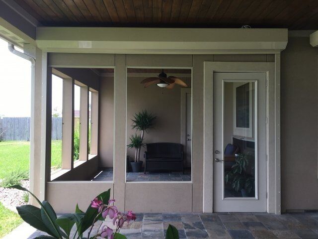 Hurricane roll up shutter protection over patio