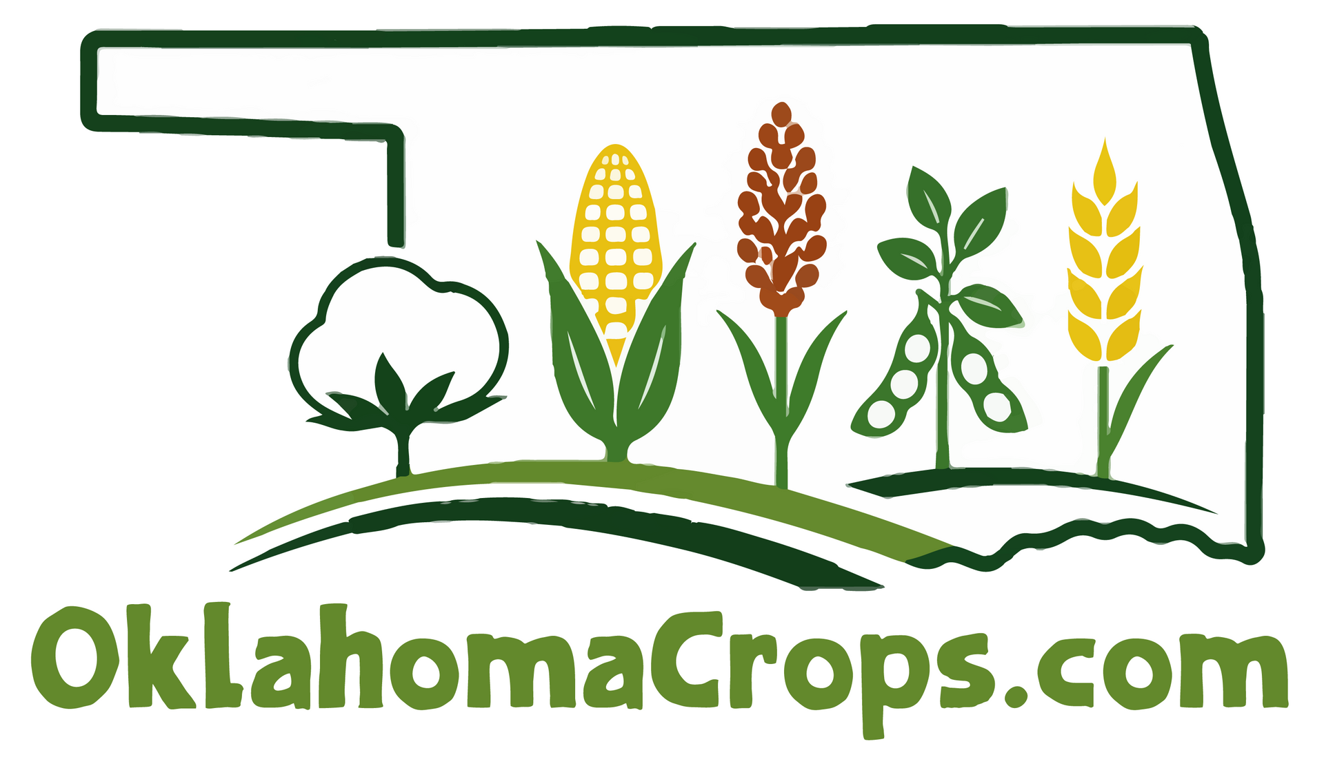 A logo for the Sorghum Connection Oklahoma with a plant