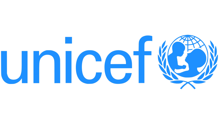 Le logo de l'Unicef est bleu et comporte une photo d'un bébé.
