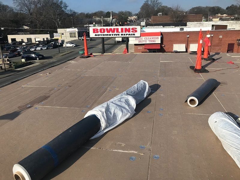 A bowling alley with a sign that says bowling on it