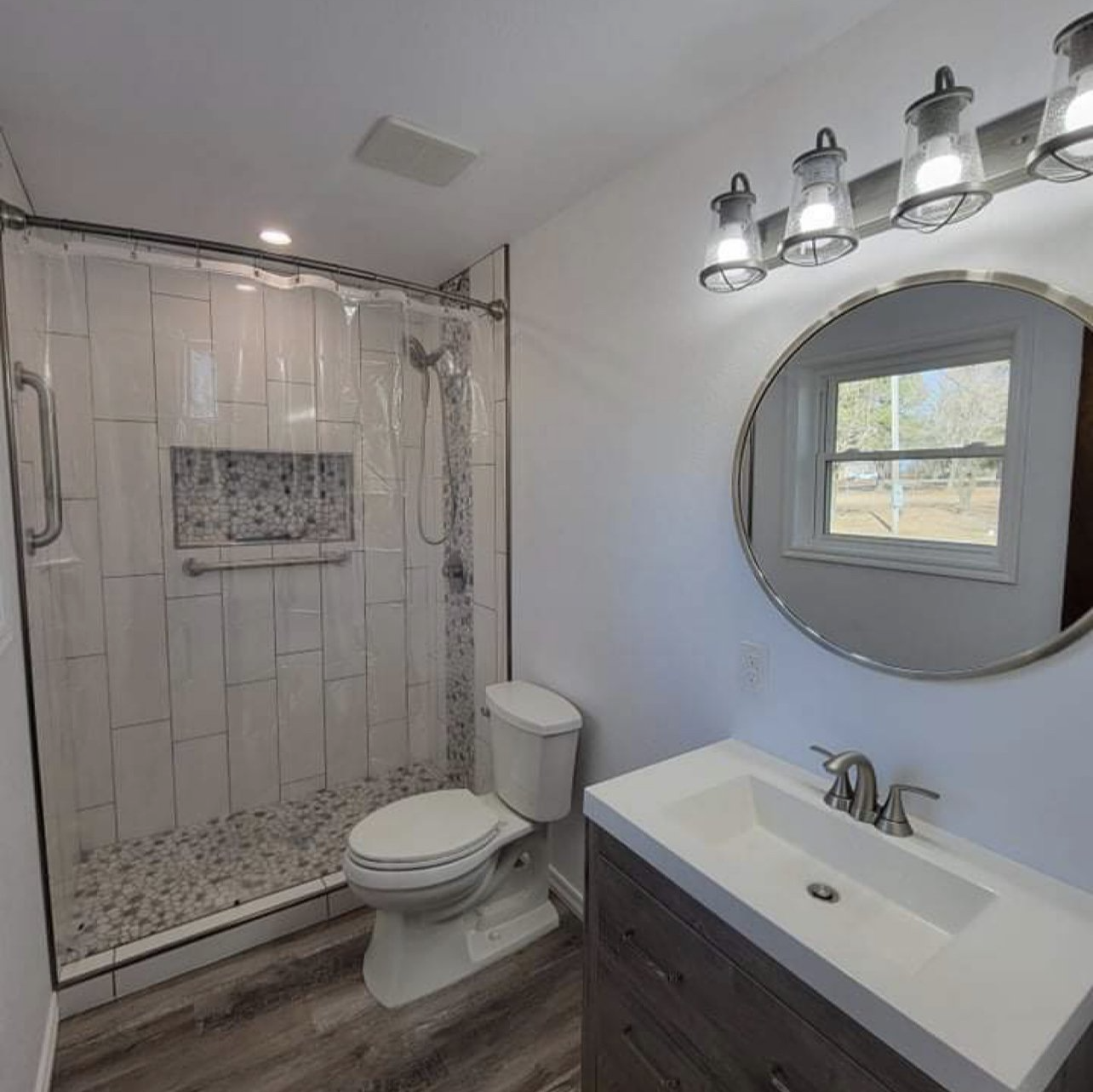 Beautiful tile shower installation