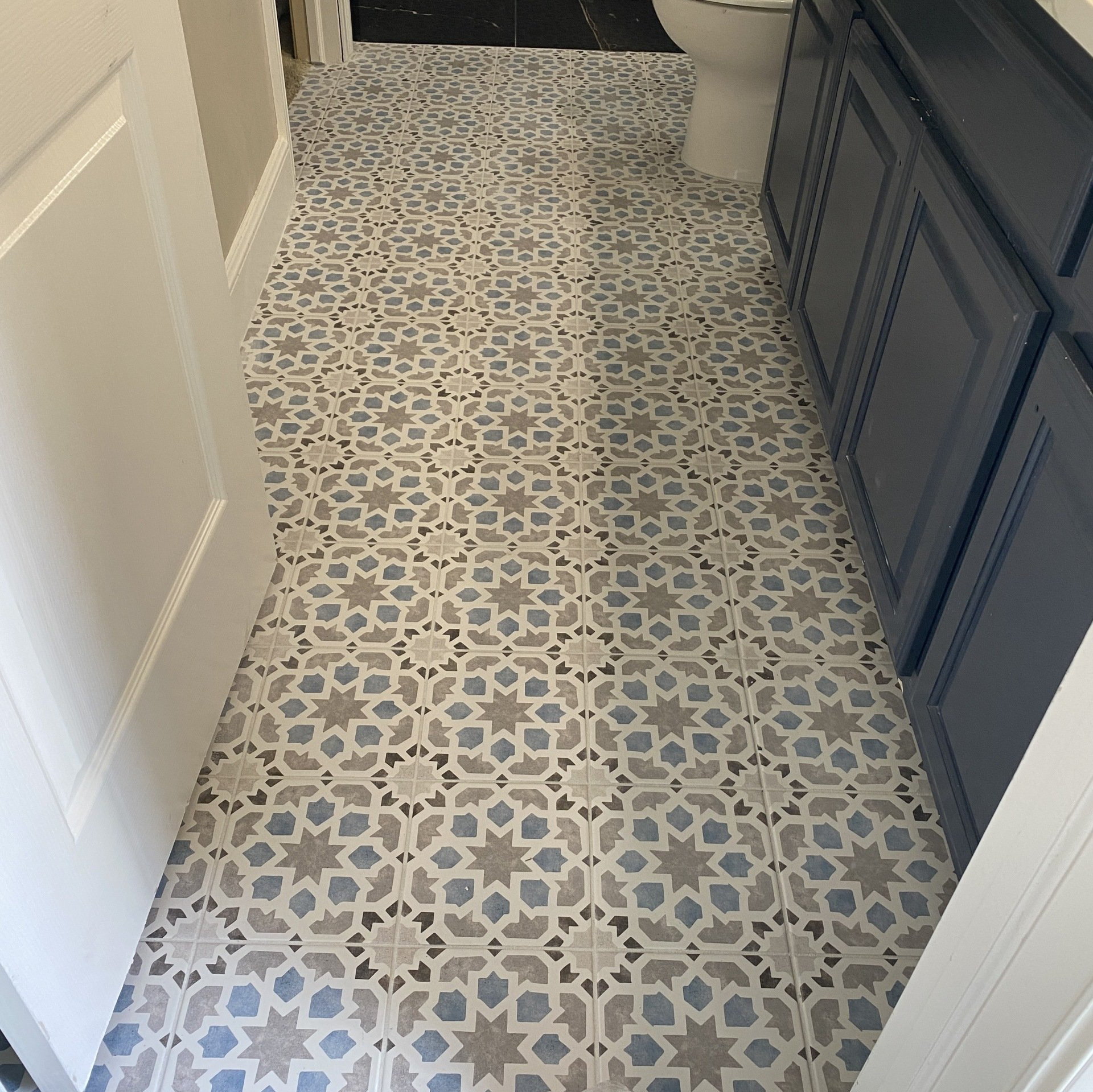 Bathroom tile flooring, bathroom remodel