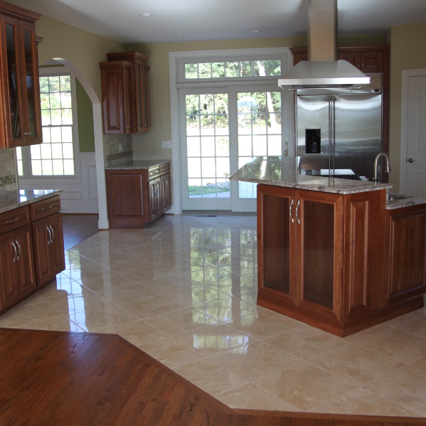 Ceramic tile flooring, kitchen remodeling