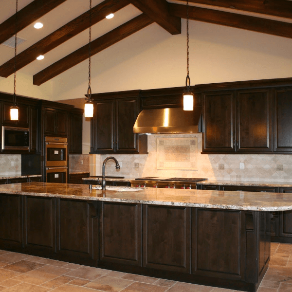 Tile flooring, backsplash