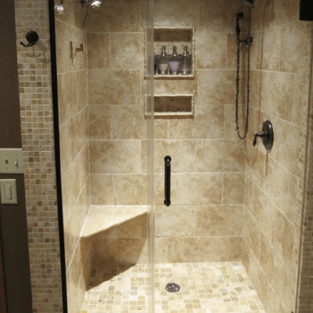 Natural stone - marble tile shower