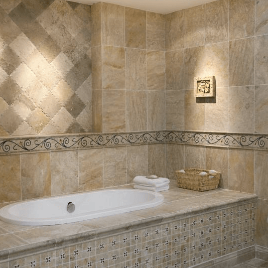 Bathroom tile bathtub splash