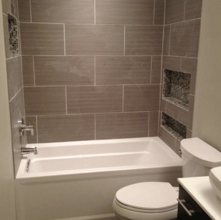 Owasso, OK tile bathtub, shampoo shelf