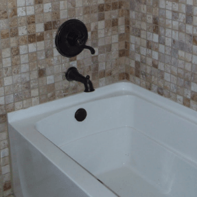 bathtub tile installed