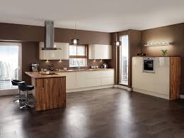 A kitchen with a large island in the middle of the room.
