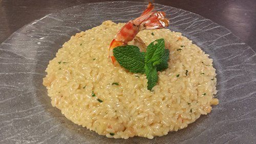 risotto con gamberoni
