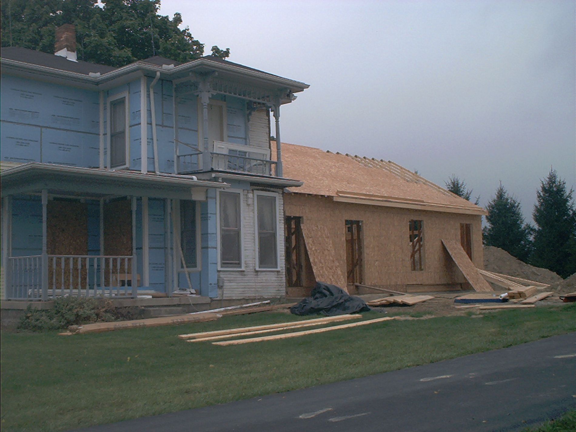 Contractor cutting wood