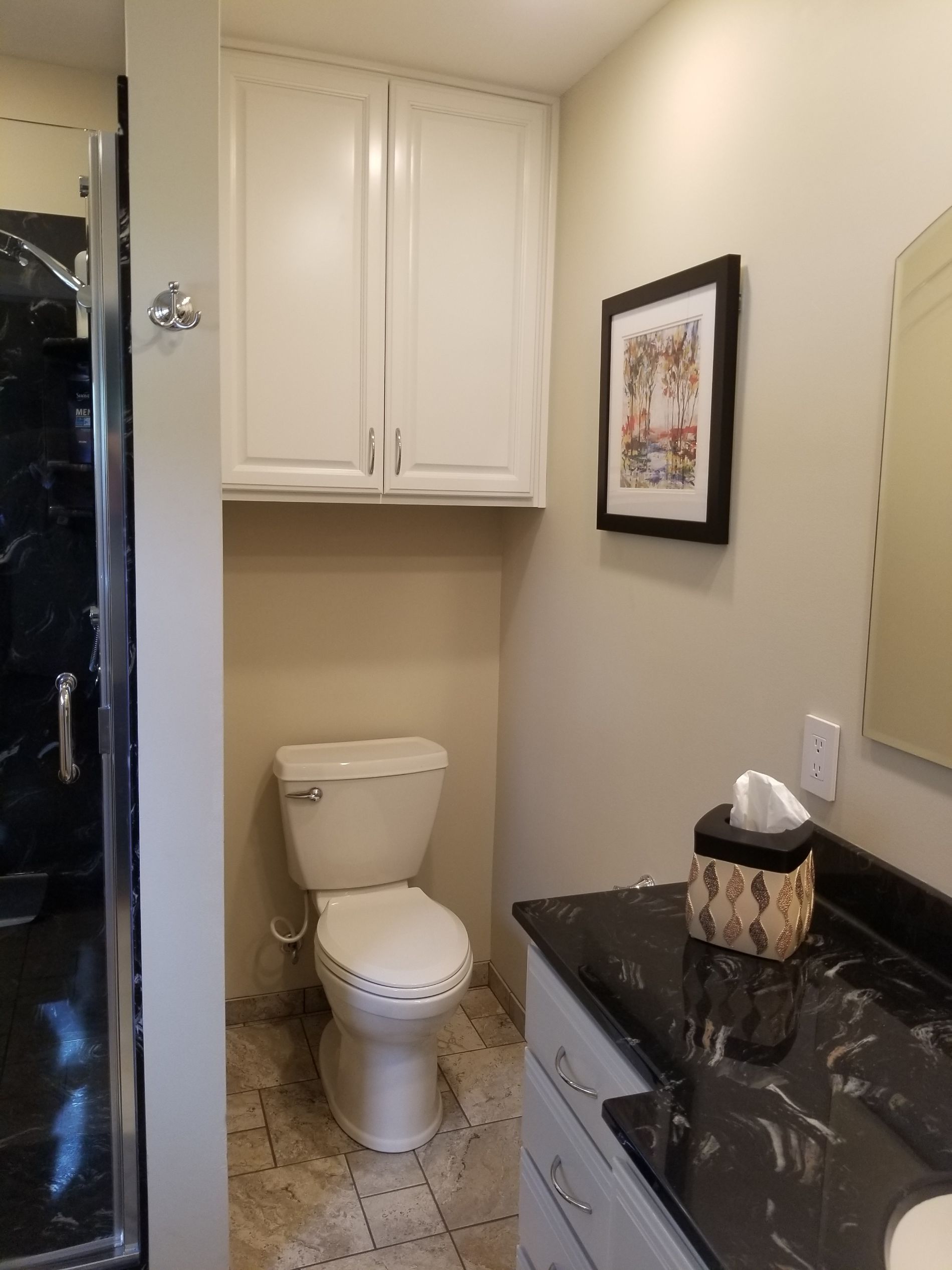 Contractor standing in bathroom