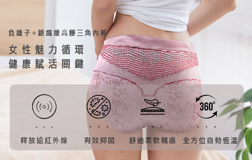 能量高腰三角內褲-銀纖維
