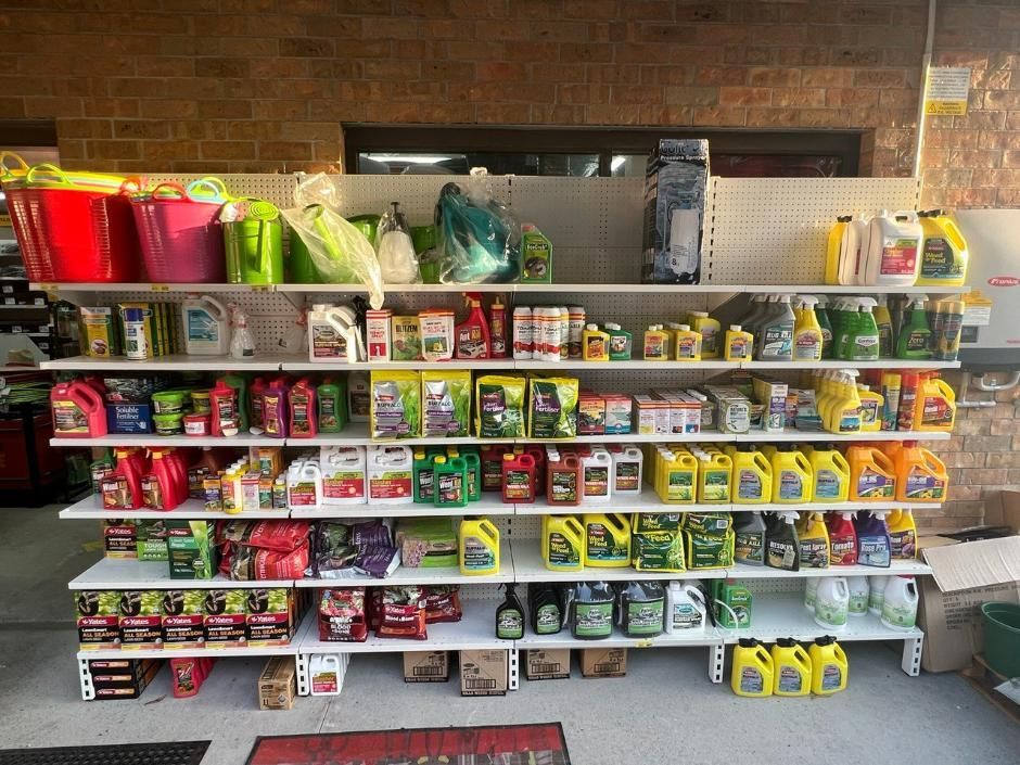 A Store Shelf Filled With Lots Of Cleaning Supplies — Laurieton Warehouse in Laurieton, NSW