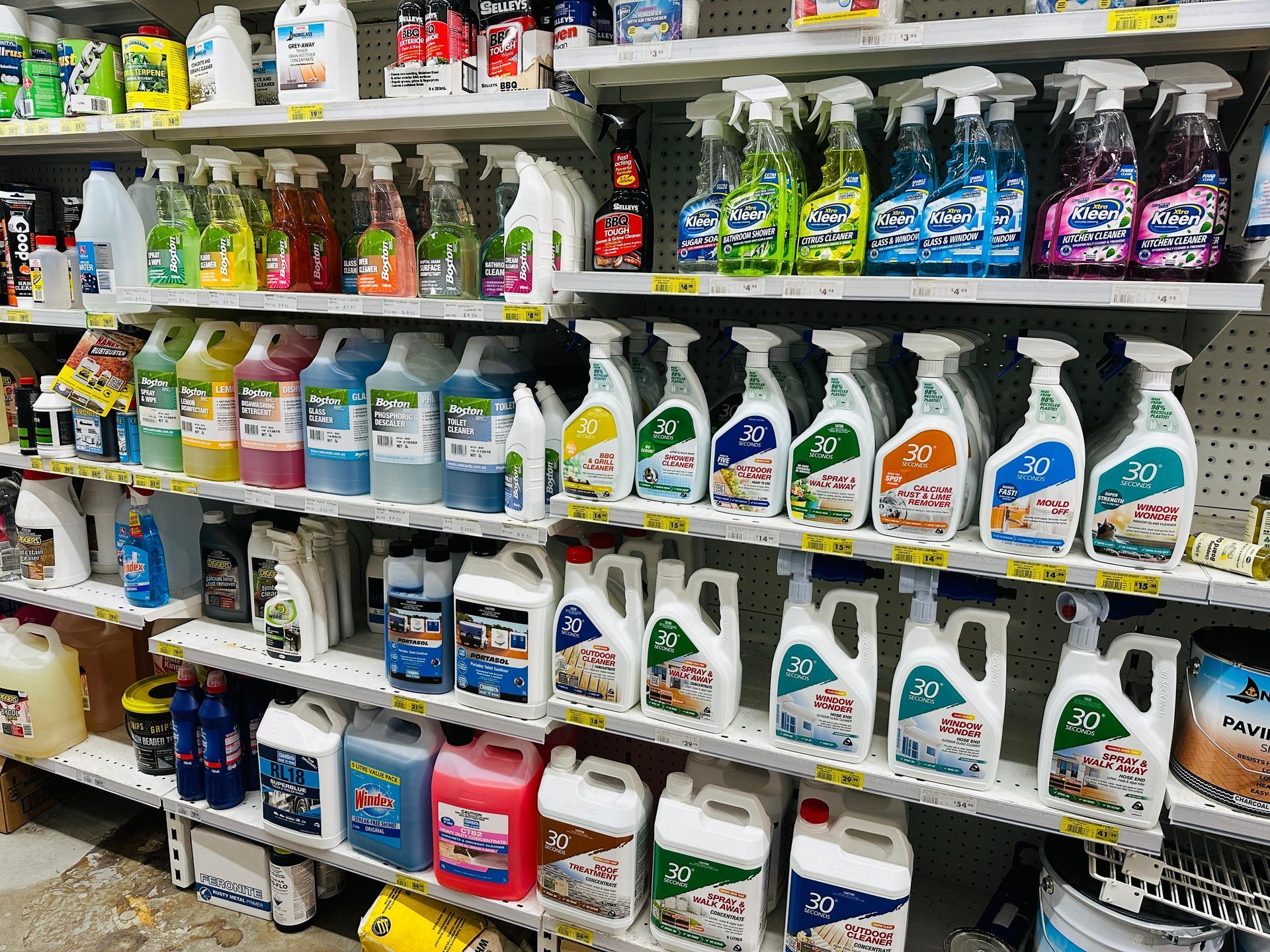 store shelf stocked with cleaning products — Laurieton Warehouse in Laurieton, NSW