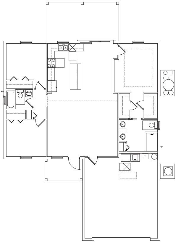 A 3 bedroom 2 bathroom house floor plan built by Blue Heron Construction in Cape Coral