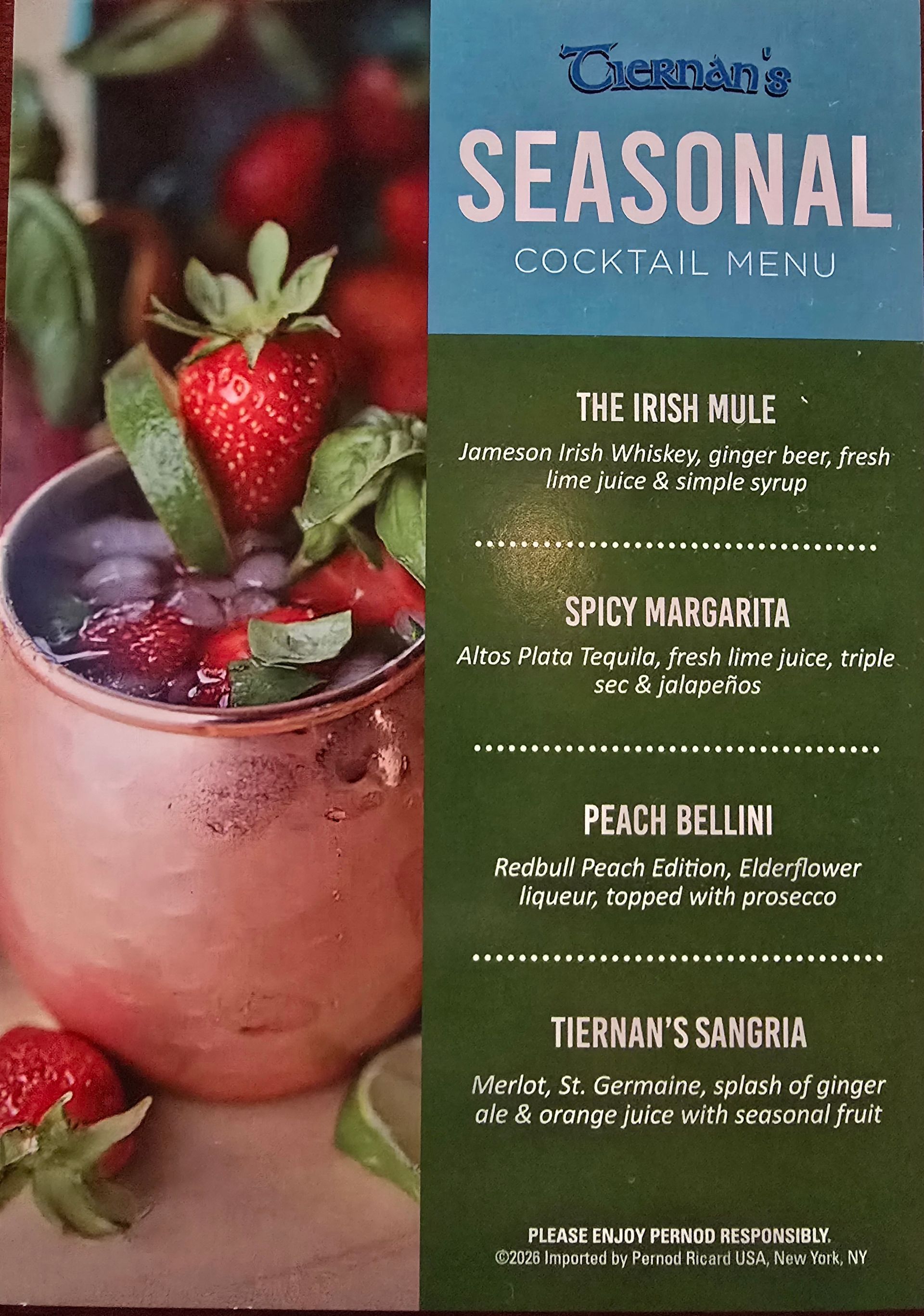 spring cocktail menu