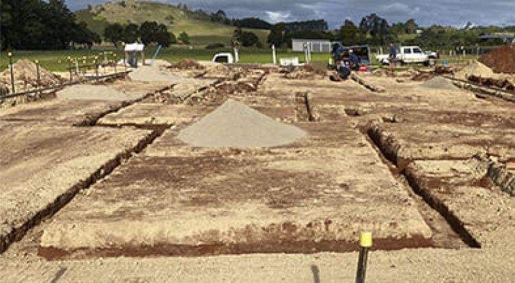 Construction Site with Excavated Foundation Trenches and Sand Piles — Evans Earthmoving Contractors In Malanda, QLD