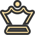 Ein Symbol einer Krone mit einem Kreis darauf.