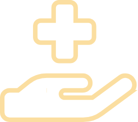 Eine Hand hält ein Kreuz in ihrer Handfläche.