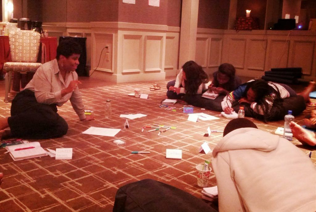 Valerie Crawford with the young ladies