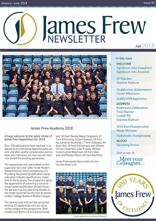 James Frew Newsletter Issue 1 July 2018