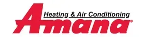 Red "Amana" logo with "Heating & Air Conditioning" text.