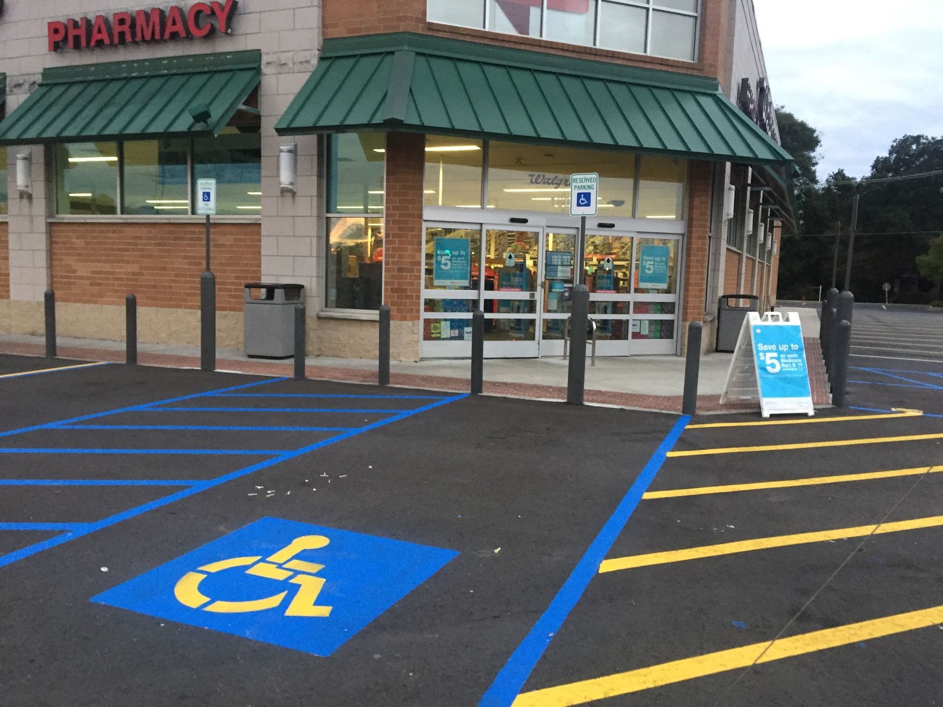 handicap blue parking lot striping