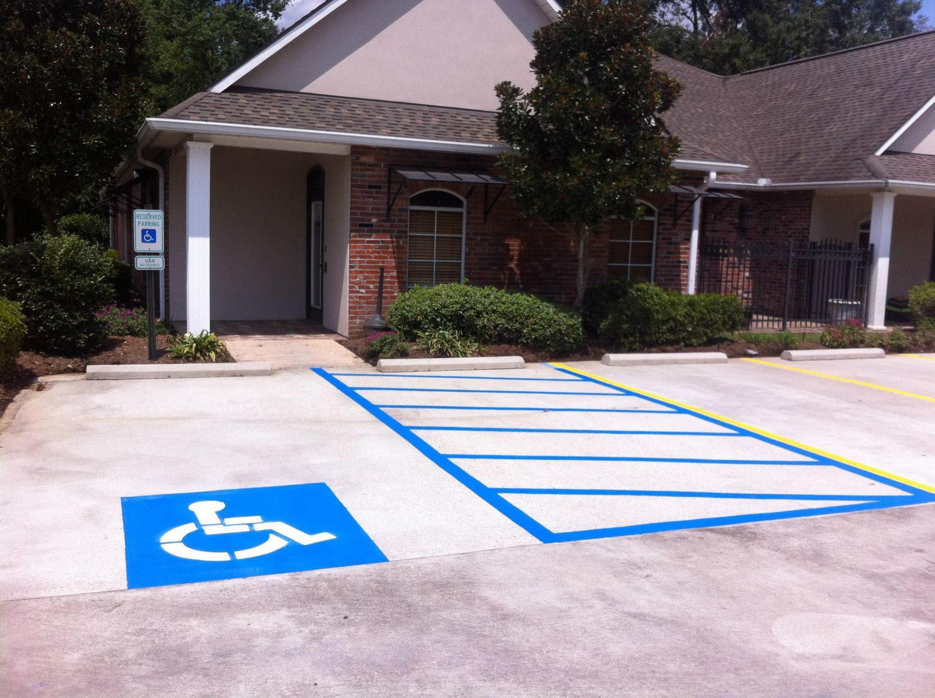 handicap parking lot paint