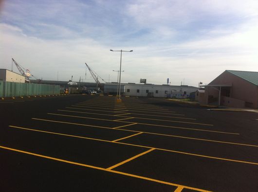 fresh parking lot stripes