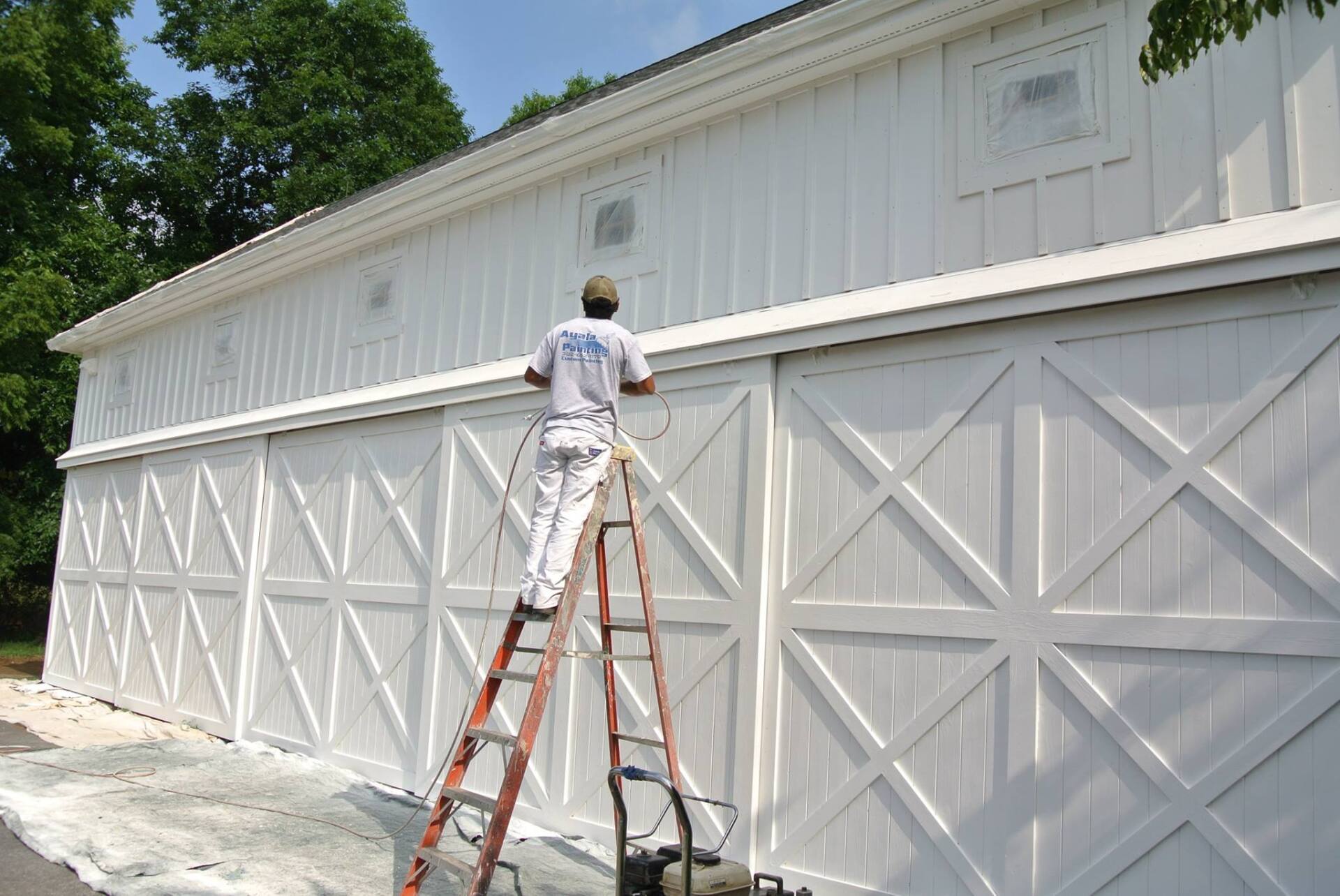 Ayala Painting Staff Standing on Ladder — Wilmington, DE — Ayala Painting