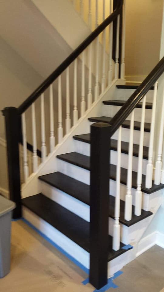 Black Staircase Steps and Handrail — Wilmington, DE — Ayala Painting