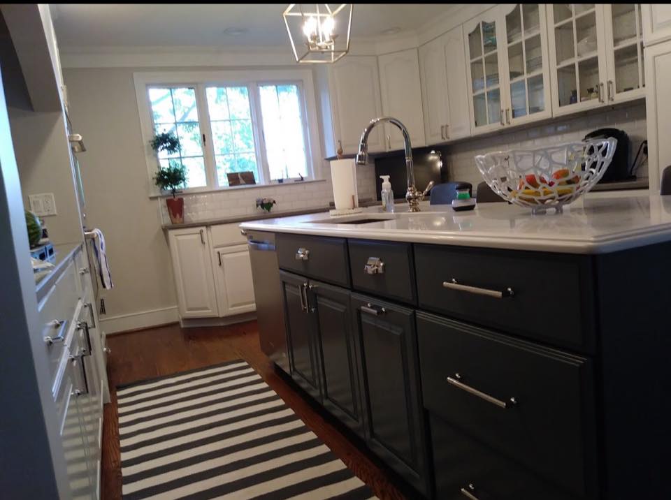 Kitchen with Black and White Cabinets — Wilmington, DE — Ayala Painting