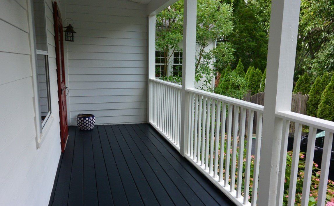 Front Porch with White Railing — Wilmington, DE — Ayala Painting
