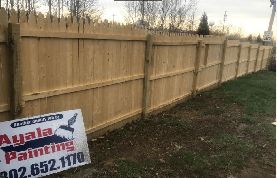 Before Staining of Wood Fence — Wilmington, DE — Ayala Painting