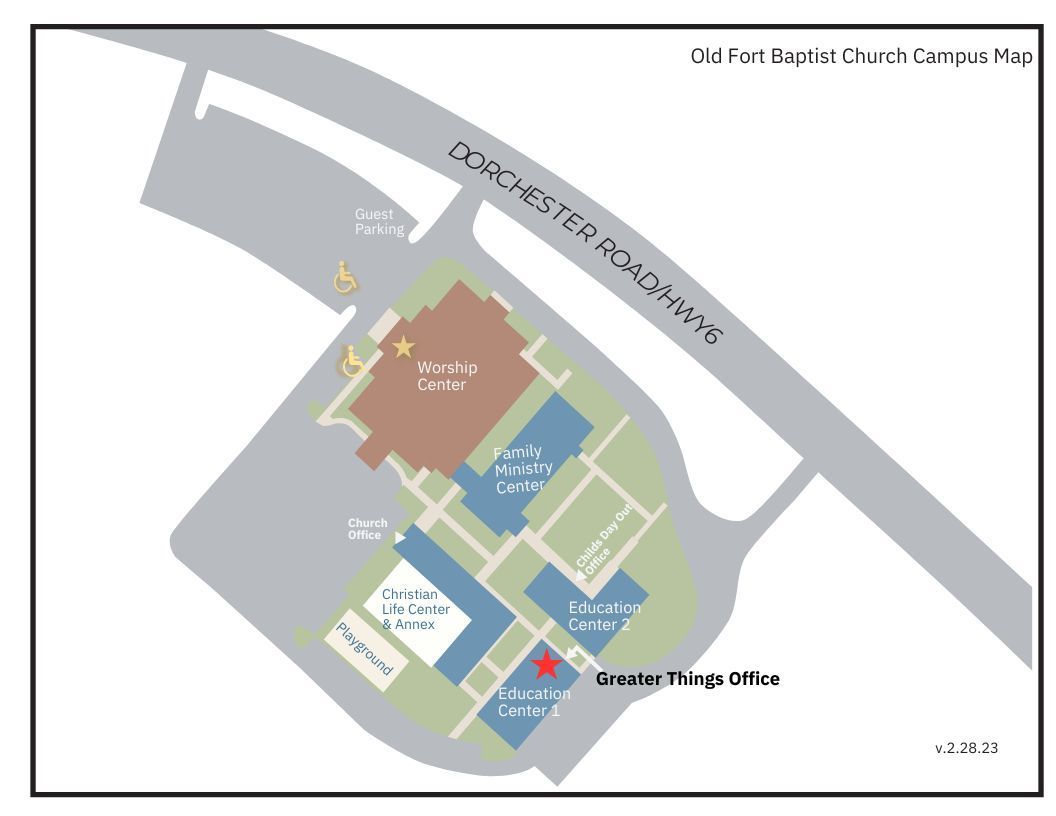 map of Greater Things Learning Center at Old Fort Baptist Church