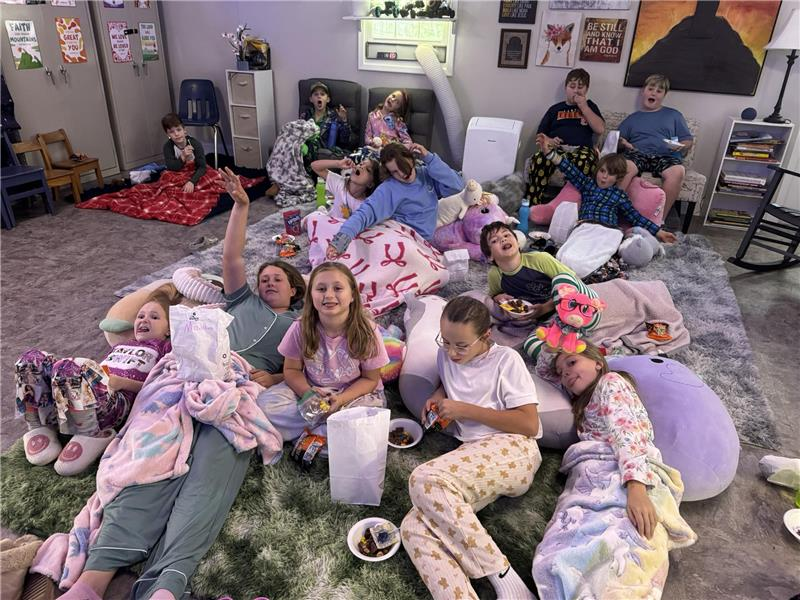 pajama day at Greater Things Learning Homeschool hybrid