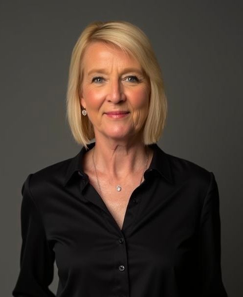 Susan McDonald wearing black blouse