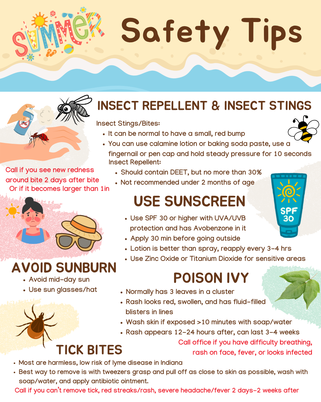 Summer Safety Tips download pdf for details