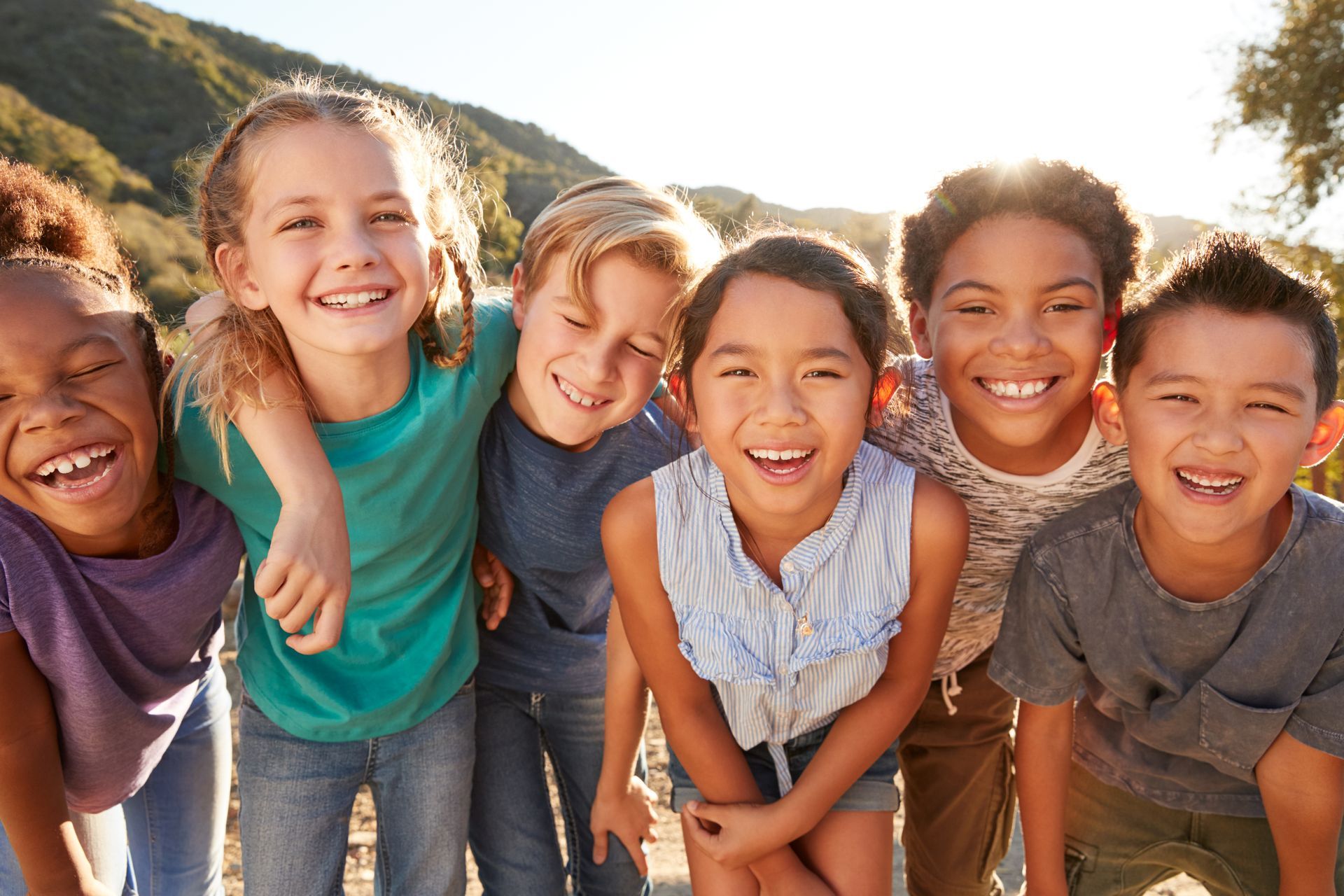 Happy children engaged in learning and play activities