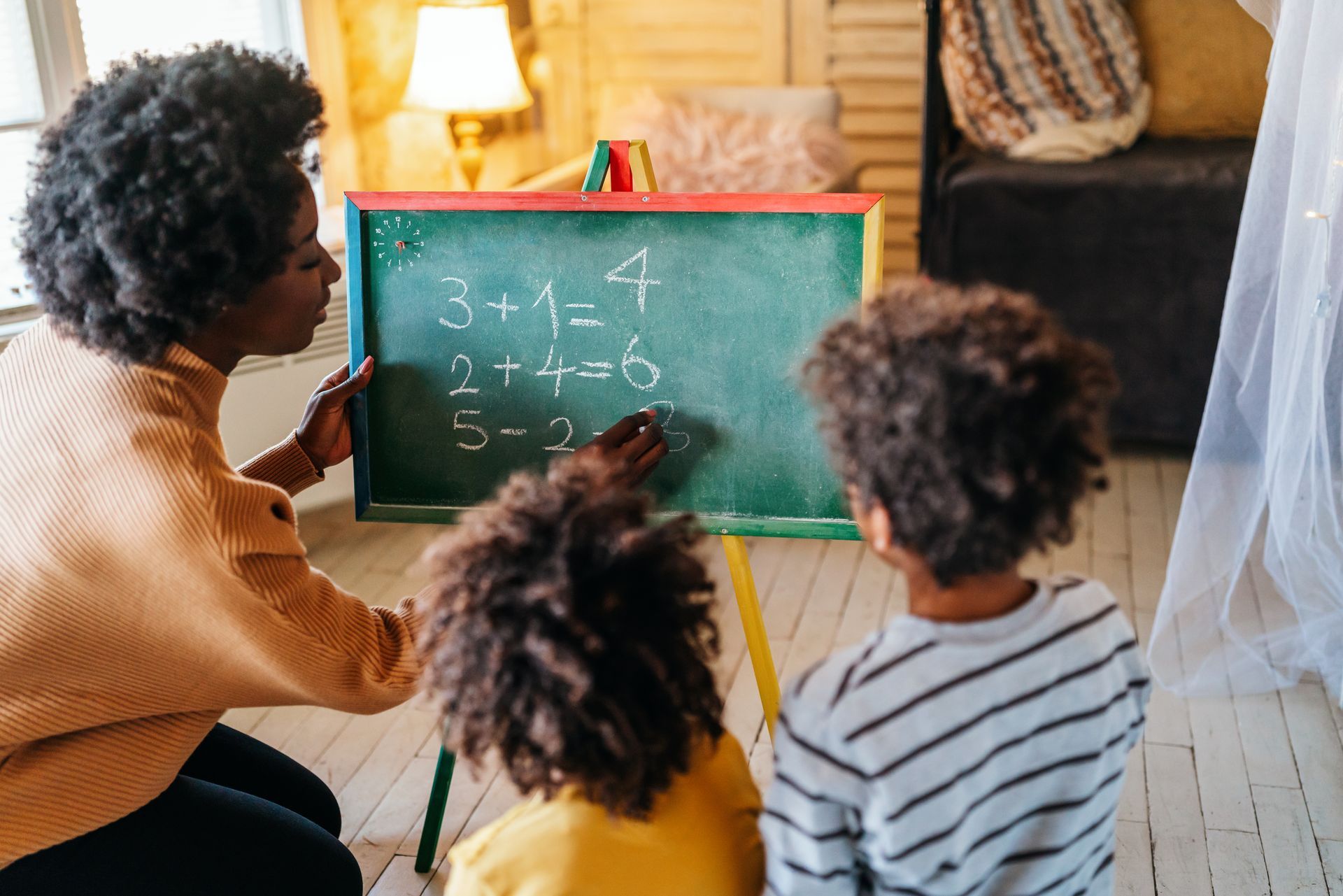 Parents collaborating on a task
