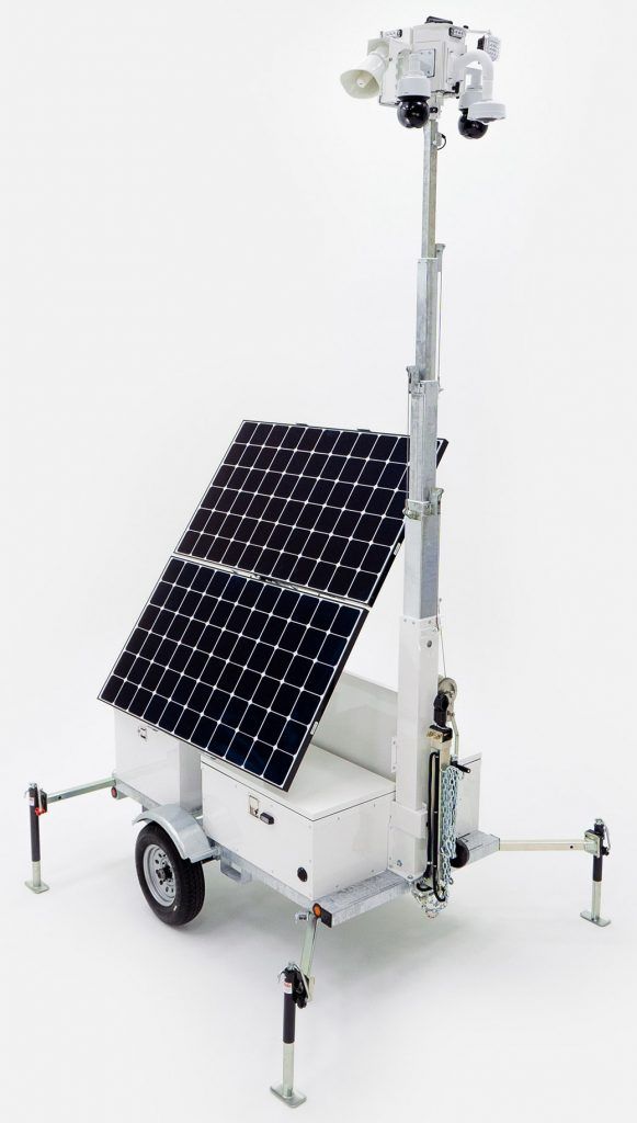 a trailer with a solar panel on top of it