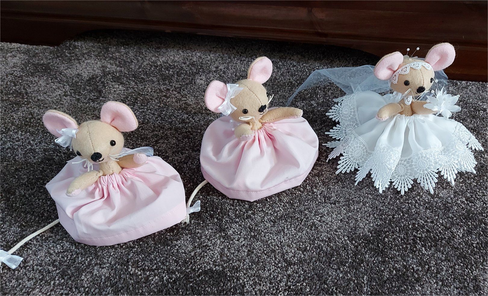 Little mice bride and bridesmaids by Sallyanne