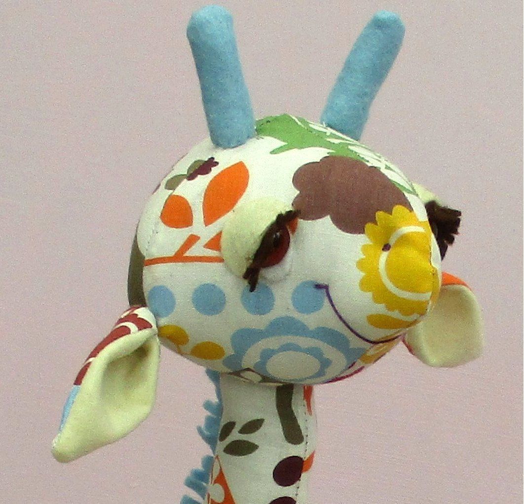 Giraffe softie with felt lids and lashes