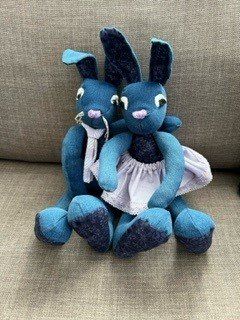 Raggedy rabbits by Susan Rowe