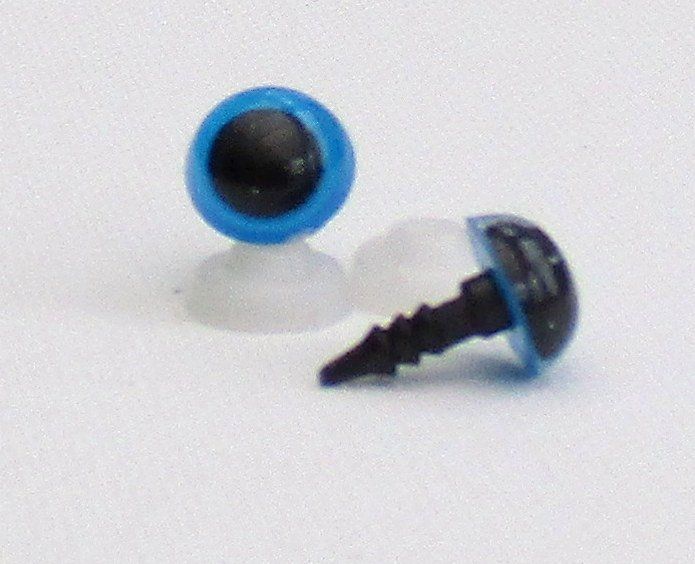 blue plastic safety eyes with white plastic washers