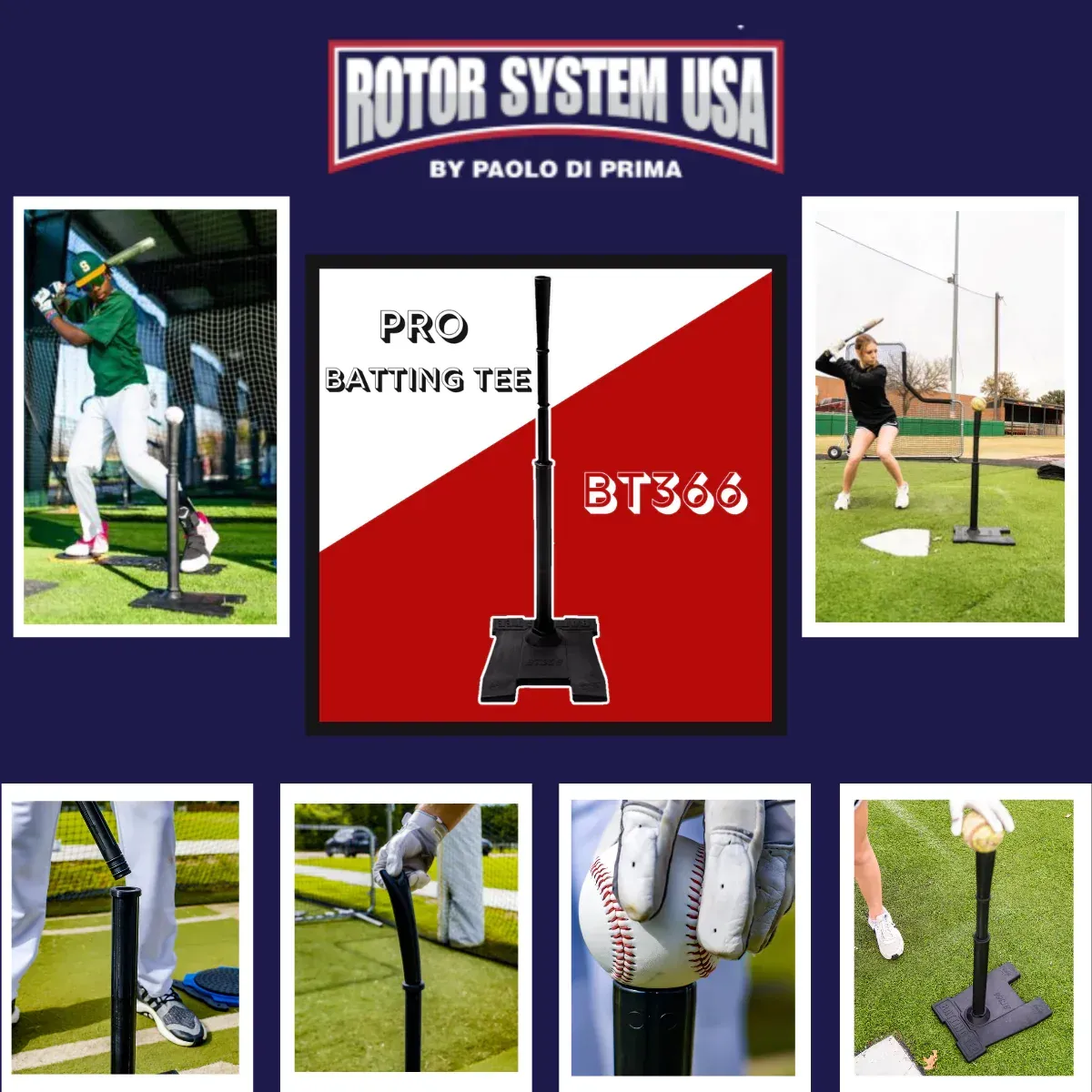 A poster for rotor system usa pro batting tee bt366