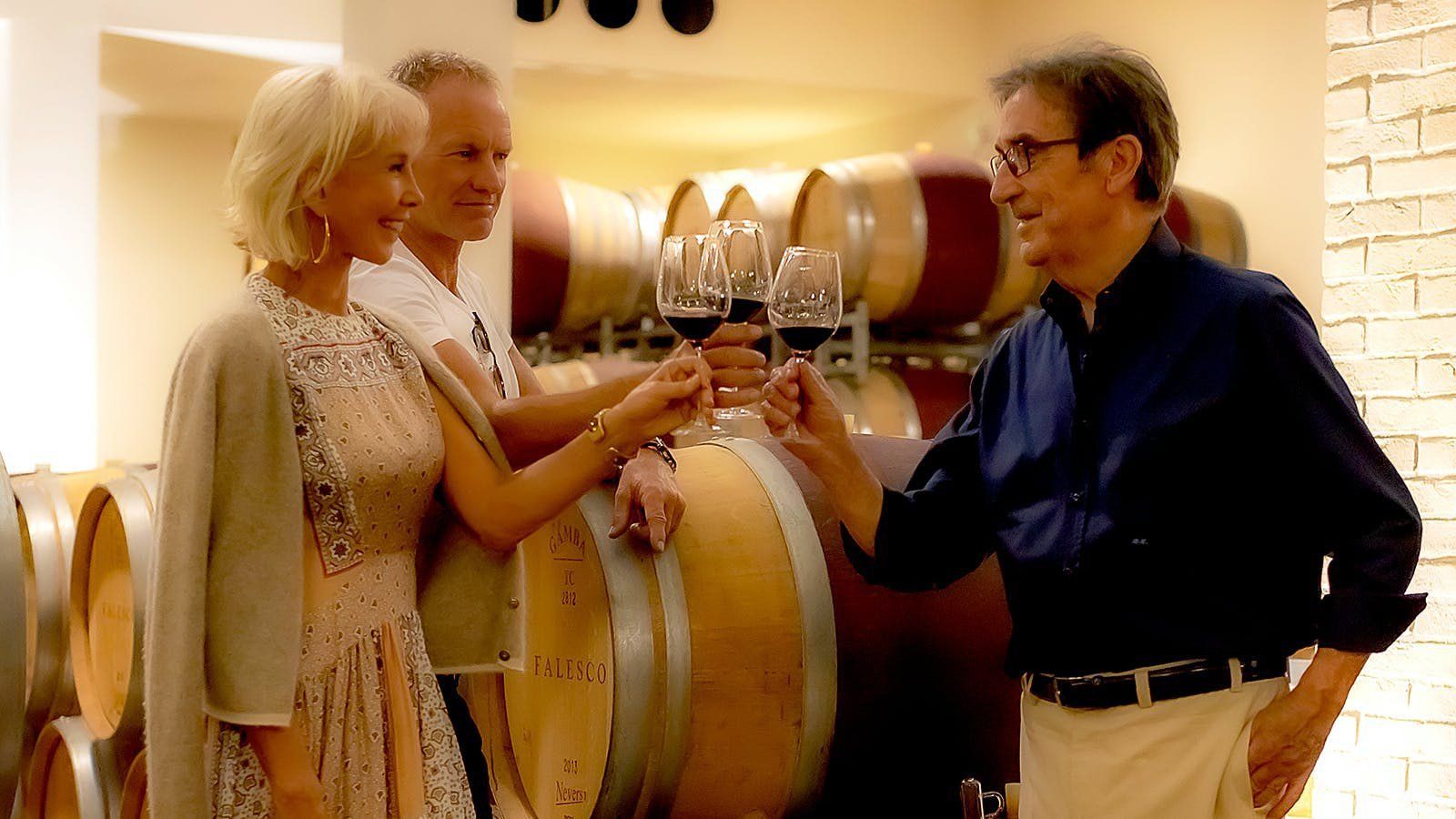 Il Palagio - Cellar Tasting, Rockstar Sting, actress and directress Trudie Styler and consulting winemaker Riccardo Cotarella