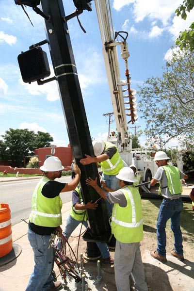 Installing Traffic Light — Las Cruces, NM — RT Electric
